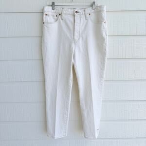 Madewell Slim Demi Boot White High Rise Jeans Size 32